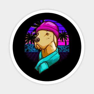 Labrador Christmas Vaporwave Style Funny Humor Gift Magnet